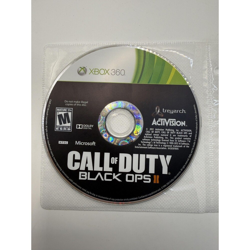 Call Of Duty Black Ops II Microsoft Xbox 360 Game Disc M Mature 2012 Activision